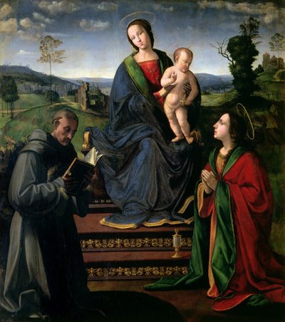 Madonna and Child with St. Francis of Assisi and St. Mary Magdalene by Ridolfo , Il Ghirlandaio